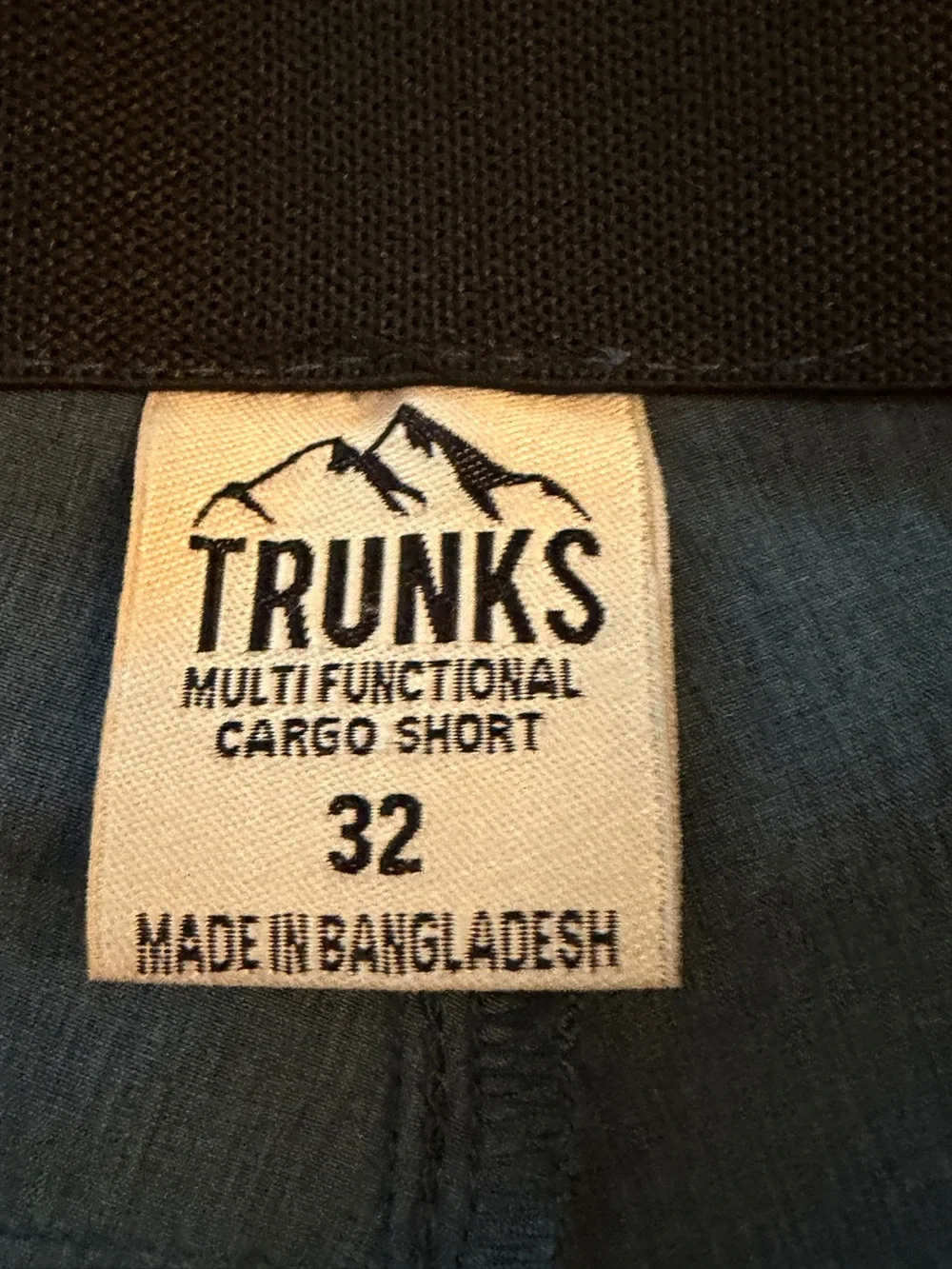 Trunks Brand Men's Blue Hybrid Cargo Shorts with Zip Pocket Inseam 9